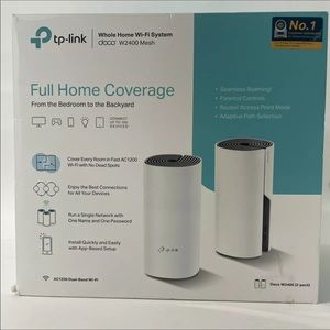 NEW TP-LINK Deco W2400 Mesh Wi-Fi Router System (2-Pack), White, New Open Box